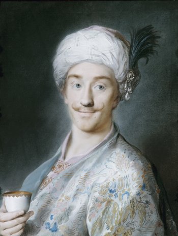 Pastell eines jungen Mannes mit Turban