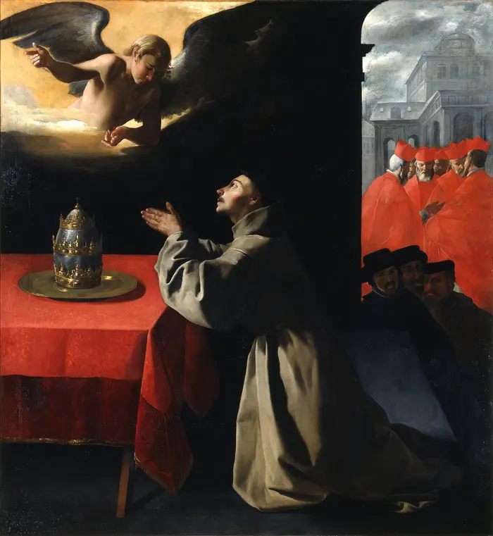 Dem heiligen Bonaventura erscheint ein Engel. 