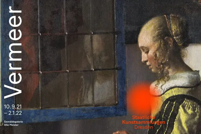 Screenshot der Website "Angela Merkel geht die Ausstellung "Johannes Vermeer. Vom Innehalten""