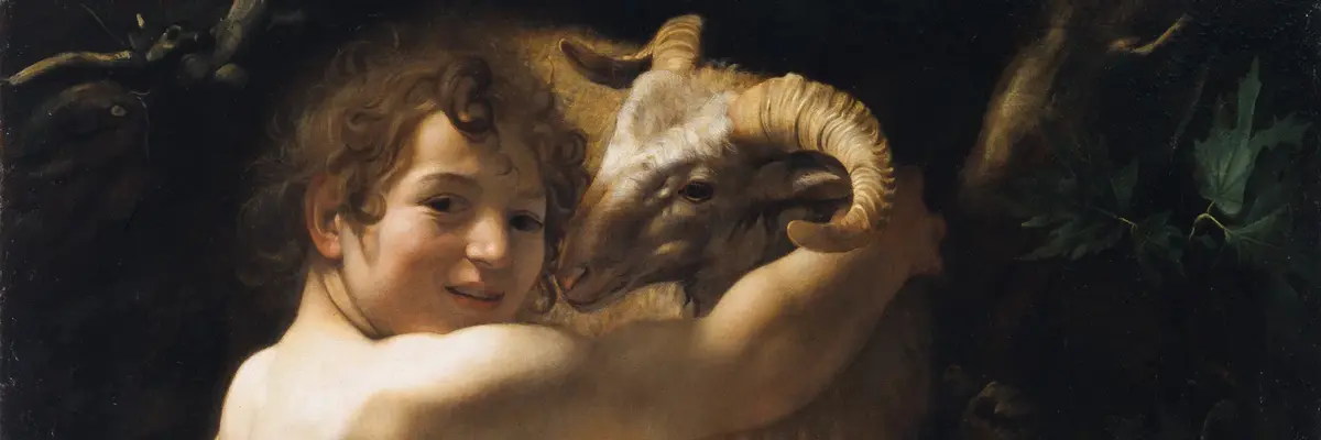 Eine Aktdarstellung des jungen Johannes des Täufers mit einem Lamm
