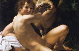 Caravaggio, Johannes der Täufer, 1602 Eine Aktdarstellung des jungen Johannes des Täufers mit einem Lamm