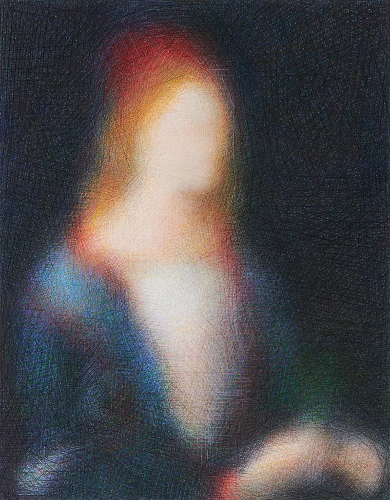 abstraktes Portrait einer Person in bunten Farben
