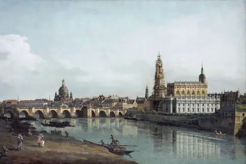 ansicht einer Stadt mit Fluss