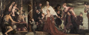 Die Familie Cuccina vor der Madonna mit Kind