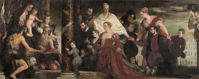 Die Familie Cuccina vor der Madonna mit Kind