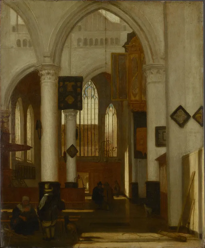 Das Gemälde zeigt Inneres einer Kirche