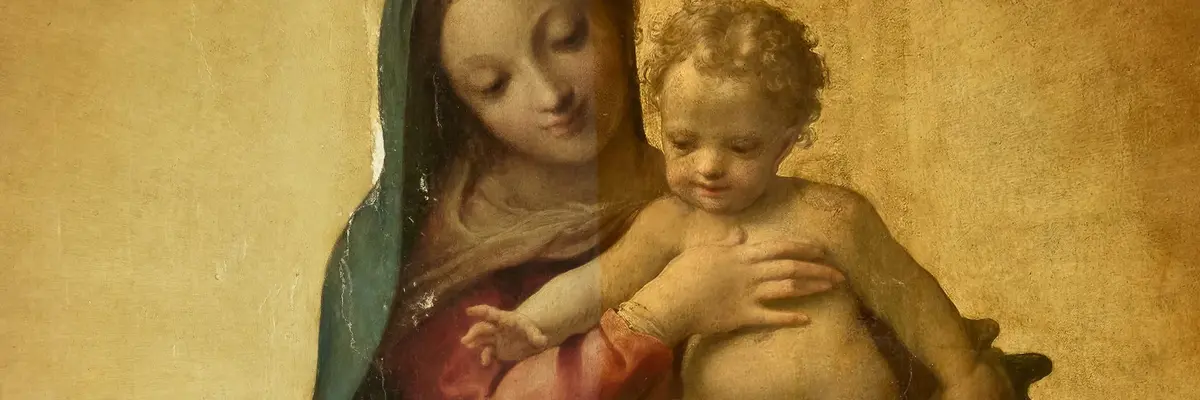 vergilbte Firnisschicht und Freilegung