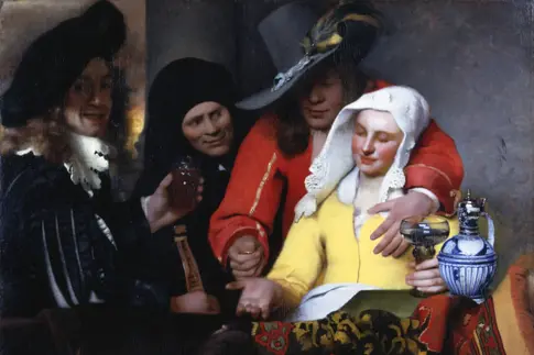 Ein Gemälde von Vermeer zeigt eine fröhliche Gesellschaft 