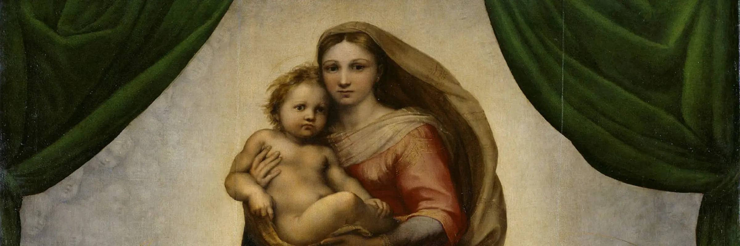 Madonna mit dem Jesuskind, am unteren Rand die zwei Engel