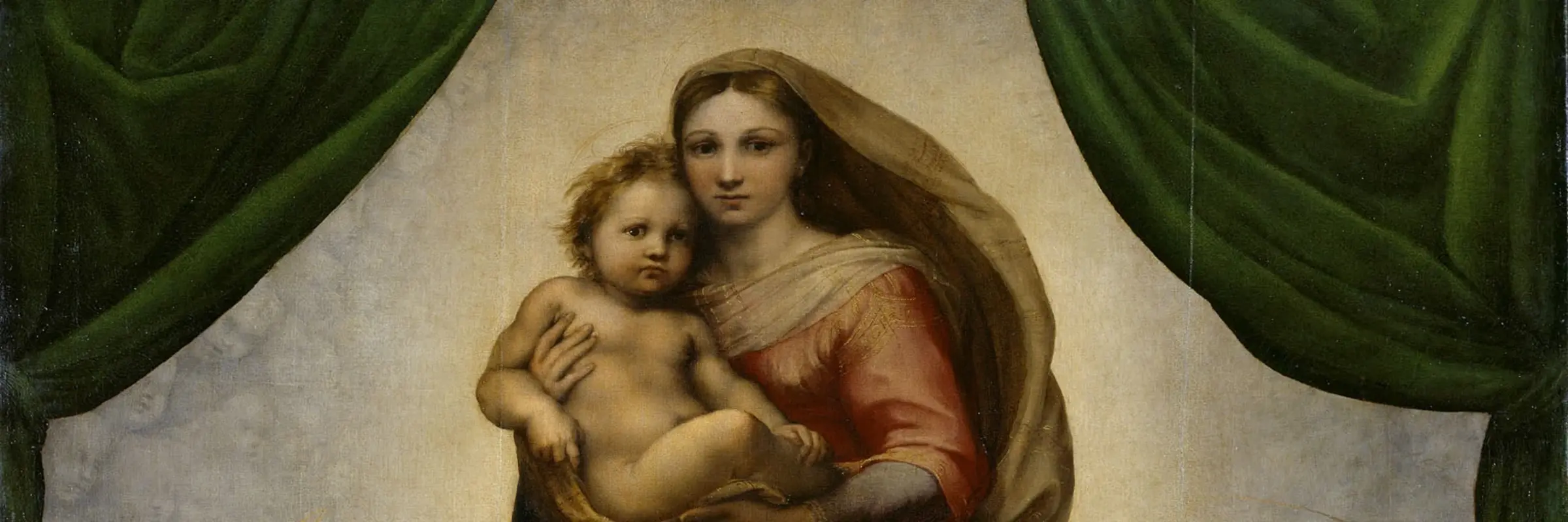 Madonna mit dem Jesuskind, am unteren Rand die zwei Engel