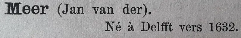 Eintrag zu Johannes Vermeer im Dresdener Galeriekatalog von Julius Hübners 1862 
