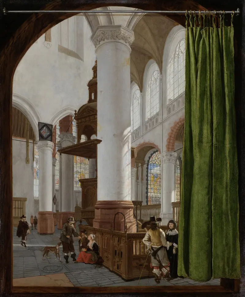 Die Innenansicht einer gotischen Kirche 