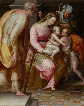 Jesuskind mit Maria und Jüngern