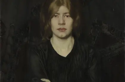 Oskar Zwintscher, Bildnis einer Dame mit Zigarette, 1904 Frau, die eine Zigarette in der Hand hält