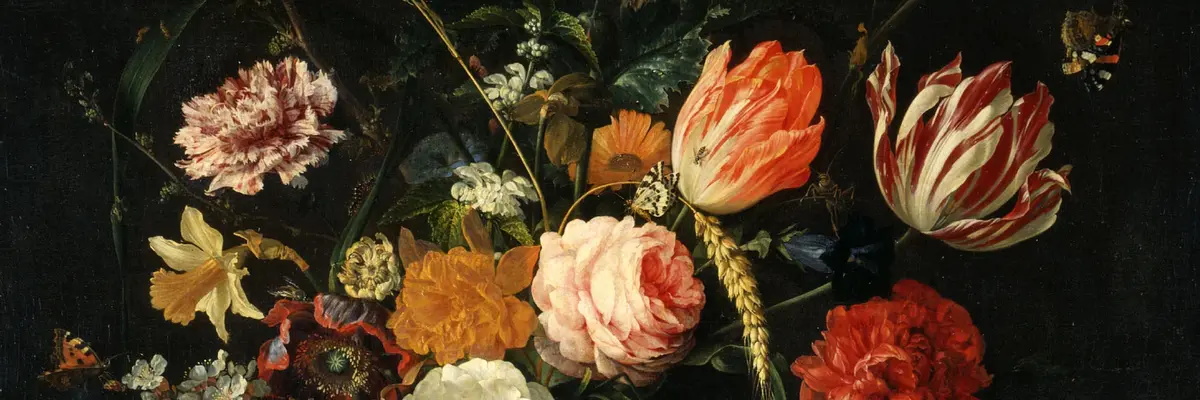 Ein Ausschnitt aus einem niederländischen Blumenstilleben