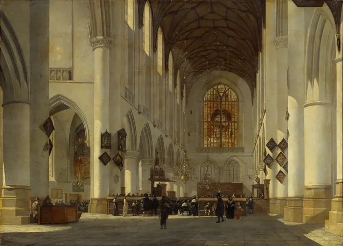 Emanuel de Witte, Innenansicht der St. Bavokerk zu Haarlem, um 1660/70 Das Gemälde zeigt Inneres einer Kirche