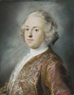 Pastellporträt eines Mannes in besticktem Samtrock